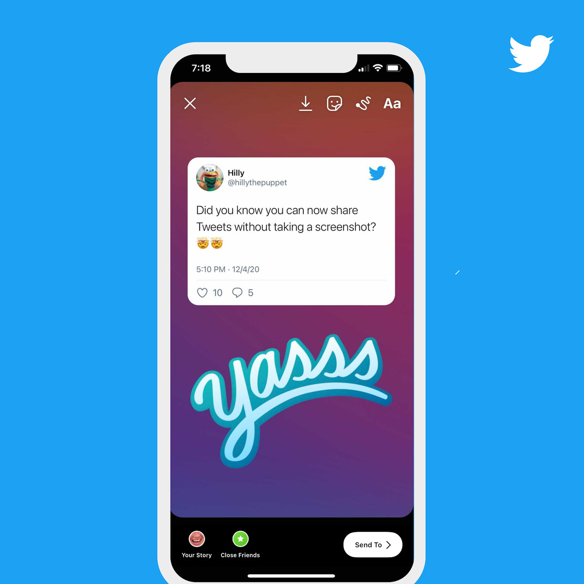 Image of a tweet that has been embedded into an Instagram story