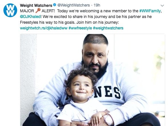 DJ Khaled devient ambassadeur social media pour Weight Watchers 