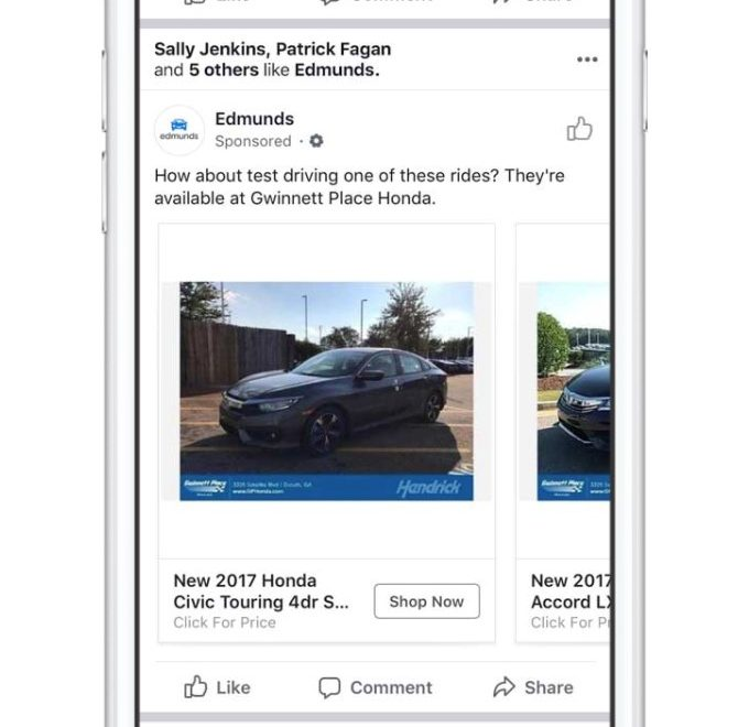 Facebook lance des publicités dynamiques lead pour le secteur auto