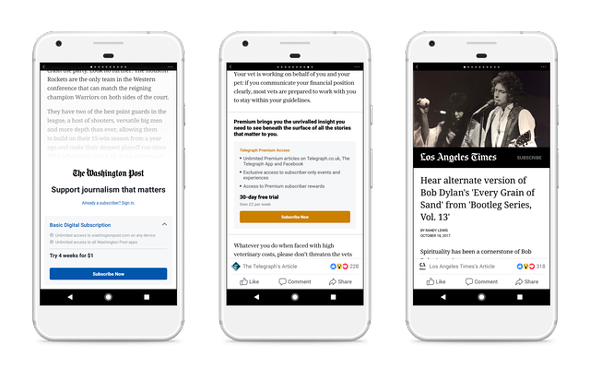 Facebook ouvre la monétisation des Instant Articles sur Android