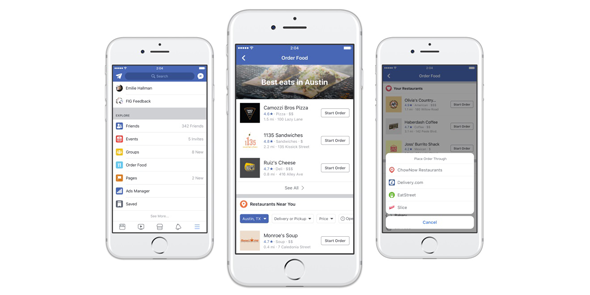 Commandez à manger sur Facebook sans quitter l’app