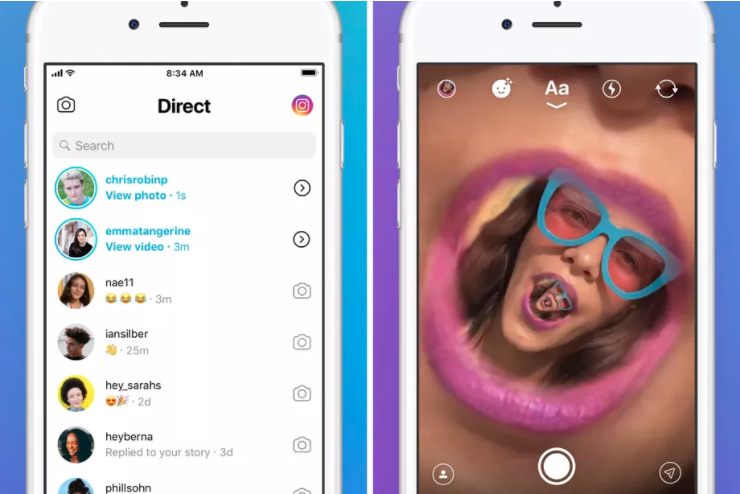 Instagram lance Direct et s’invite sur Messenger