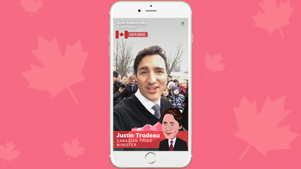 Justin Trudeau, le premier homme politique à réaliser une Live Story Snapchat