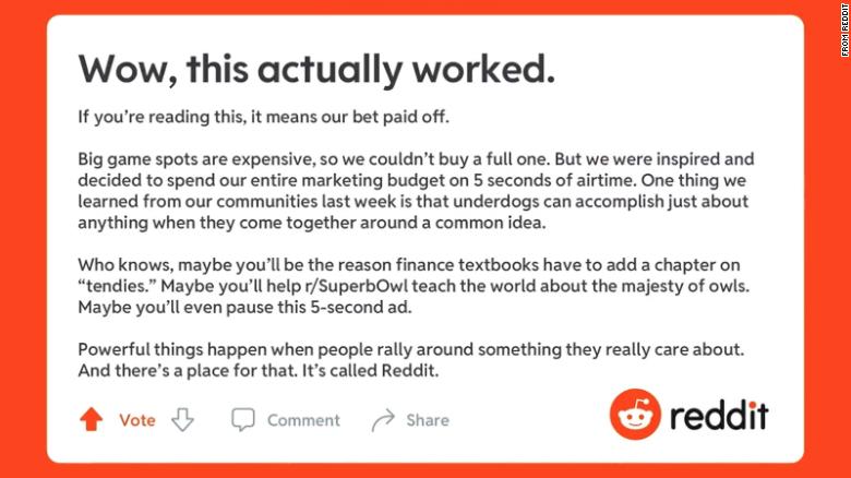 Reddit Super bowl social
