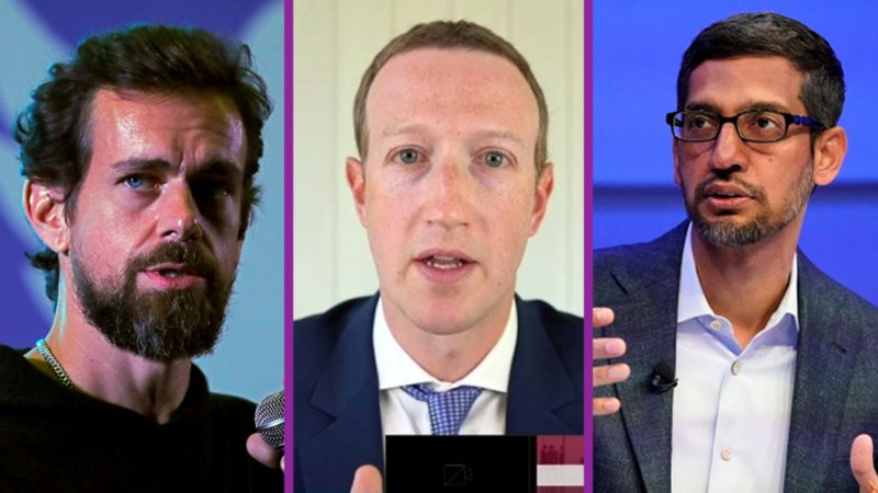 Jack Dorsey di Twitter, Mark Zuckerberg di Facebook e Sundar Pichai di Google chiamati a testimoniare al senato USA