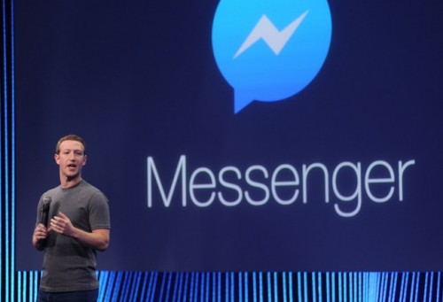 Facebook CEO Mark Zuckerberg introduces a new messenger platform at the F8 summit in San Francisco, California, on March 25, 2015. AFP PHOTO/JOSH EDELSONJosh Edelson/AFP/Getty Images
