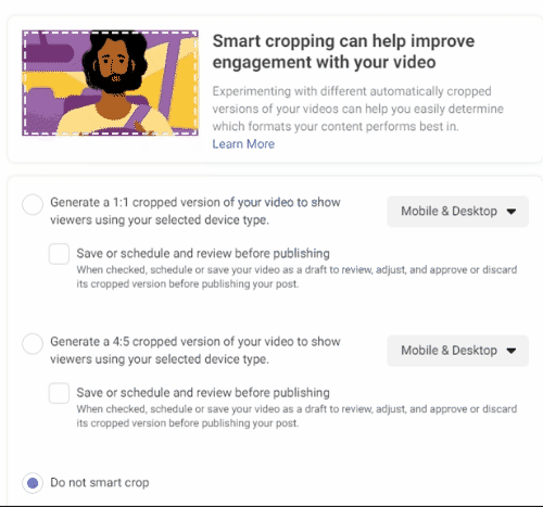Facebook Smart Cropping