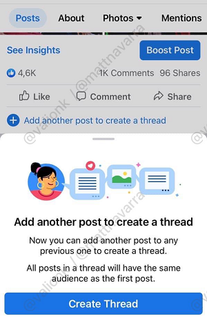 Facebook Threads. Esempio "create thread"