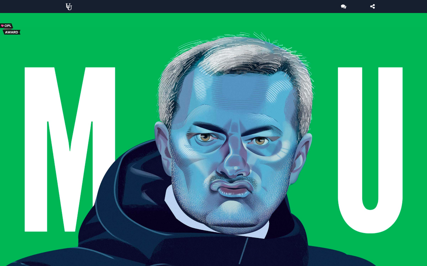 Illustrazione di José Mourinho dal long-form di Francesco Pacifico per Ultimo Uomo