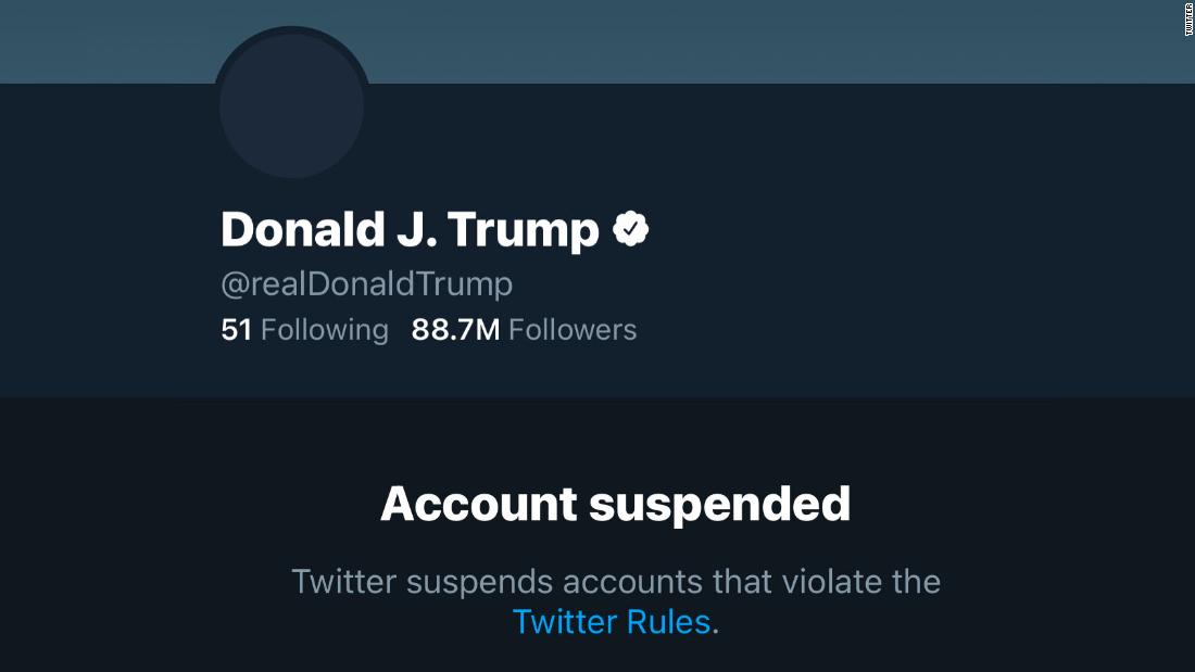 Donald Trump account suspended censura social