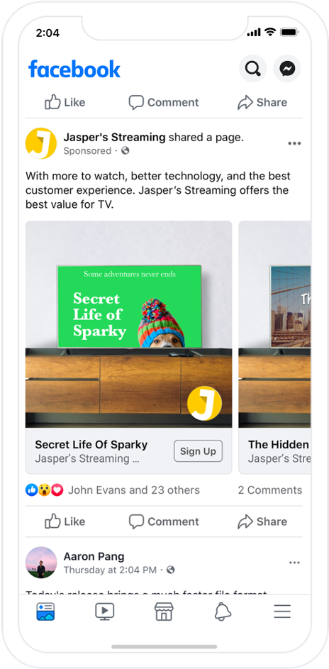 Facebook ads dinamici per streaming