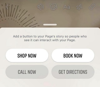 Facebook Stories CTA stickers example