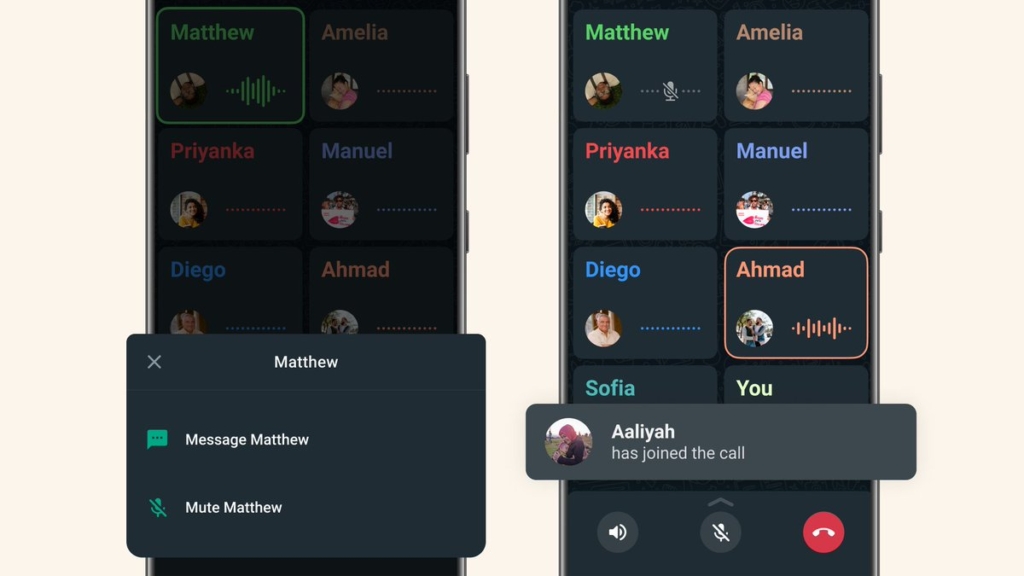 Whatsapp permette di mutare altre persone nelle call di gruppo