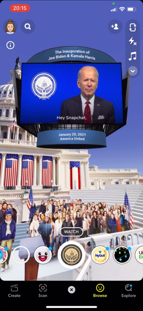 Presidential Inauguration Committee Teams Up With Snapchat on AR Lenses